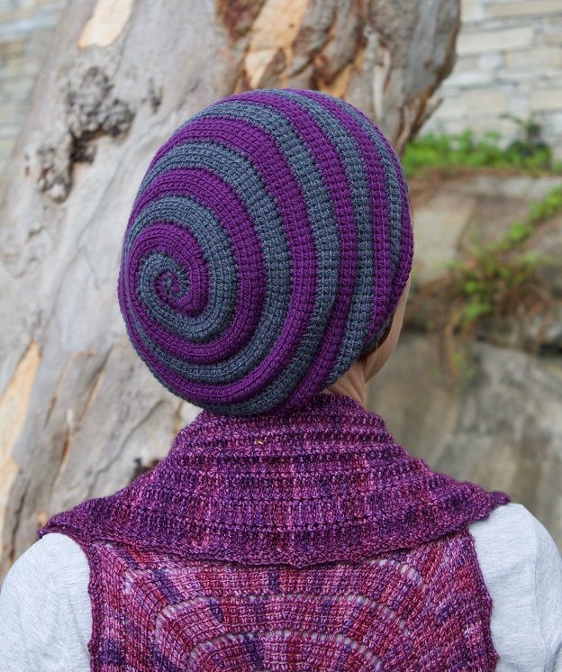 Whirligig hat, Tunisian crochet design by Abbeymade