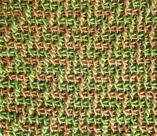 Color change with Tunisian extended stitches