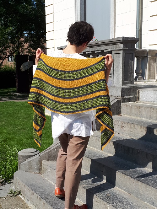 Magnitude, Tunisian crochet shawl to test