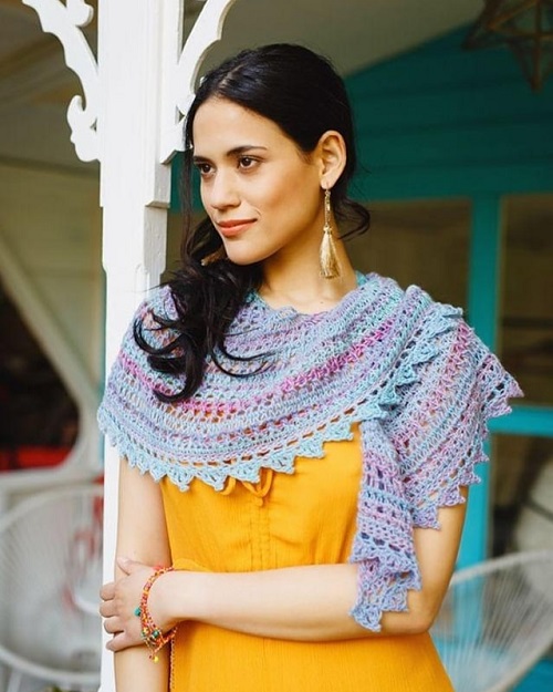 Filigree Lace Shawl (design Padma R), crédit photo Kirsten Mavric pour Inside Crochet