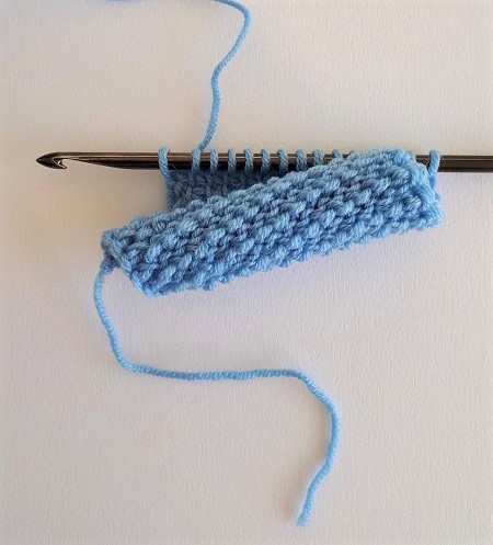 Curling in Tunisian crochet